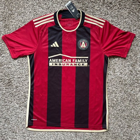 adidas Other - Atlanta United FC MLS Soccer Jersey Adidas Men's Large Red Black Slim Fit NEW